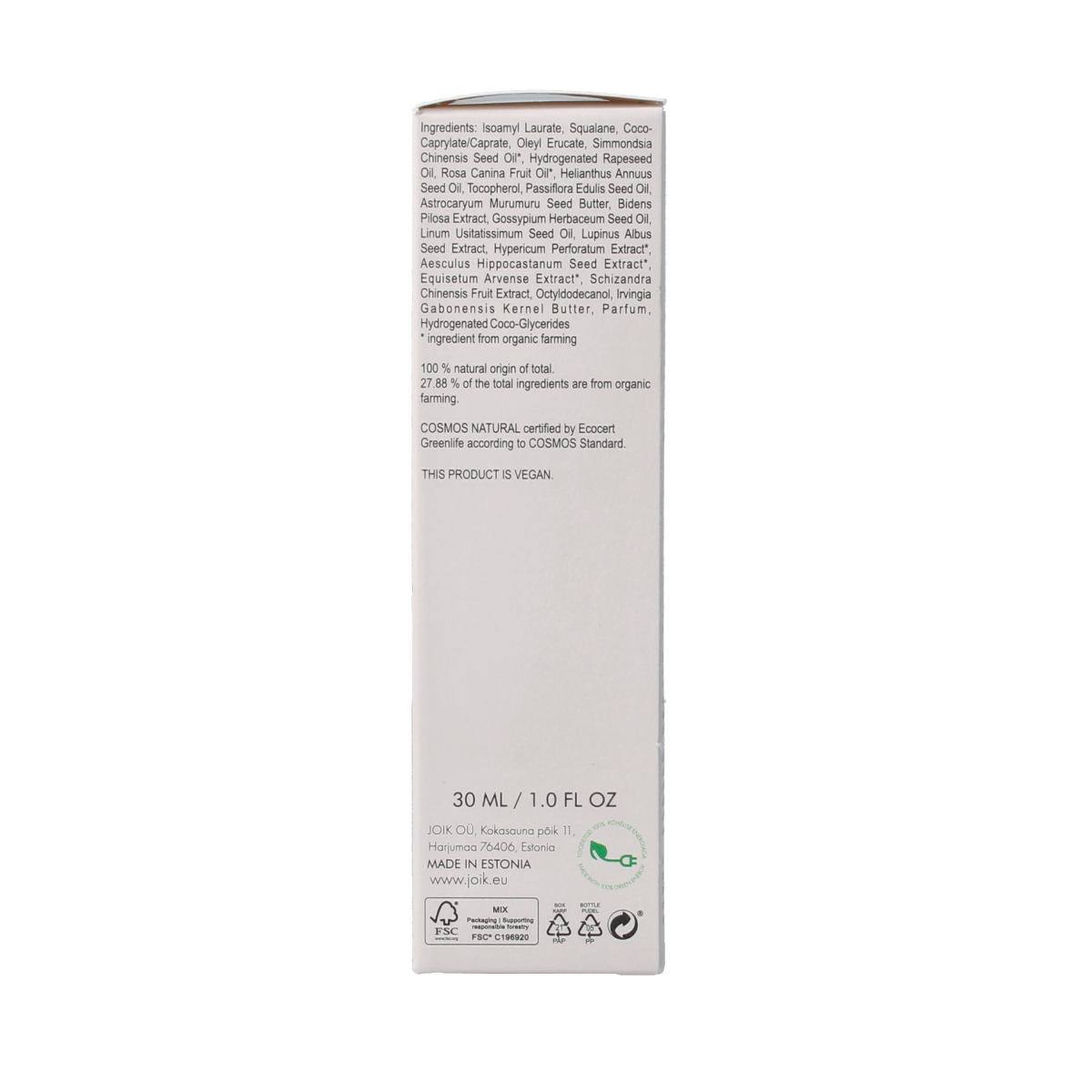 Joik Organics Re-boost collagen oil serum skin plumping 30.00 Milliliter