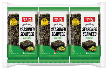 KC Nori Zeewier snack wasabi 3x5 gram 15.00 Gram