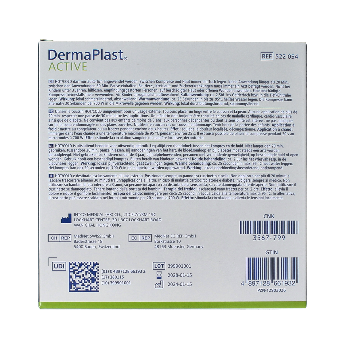Dermaplast Active cold & hot 13 x 24cm 1.00 Stuks