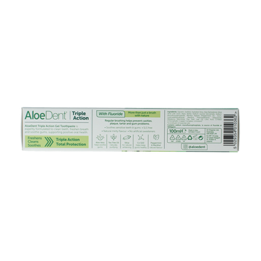 Aloe Dent Tandpasta aloe vera triple action with fluor 100.00 Milliliter