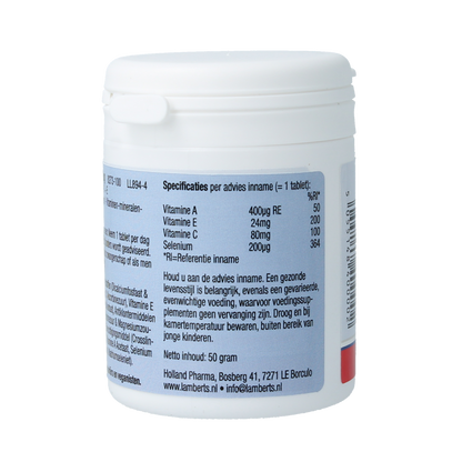 Lamberts Selenium 200mcg met vitamine A C E 100.00 Tabletten
