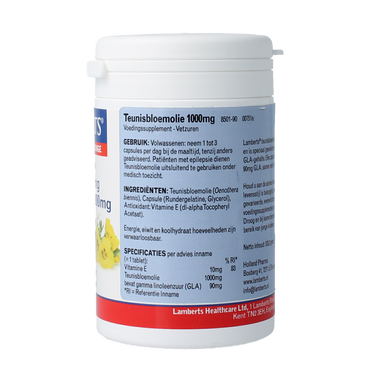 Lamberts Teunisbloemolie 1000mg (pure evening primrose oil) 90.00 Capsules