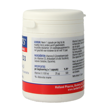 Lamberts Vitamine D3 1000IE 25mcg 120.00 Capsules