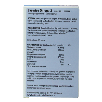 Lamberts Eyewise krachtige luteïne 20mg met omega 3 60.00 Capsules