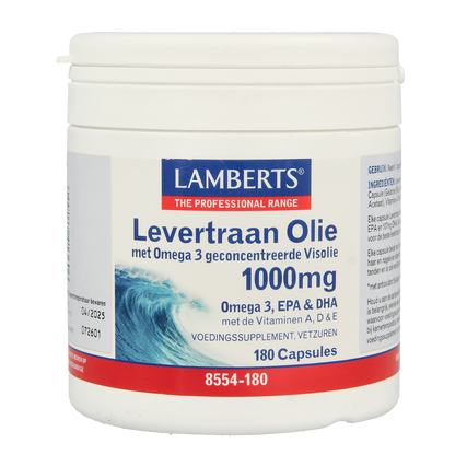 Lamberts Levertraanolie 1000mg 180.00 Capsules