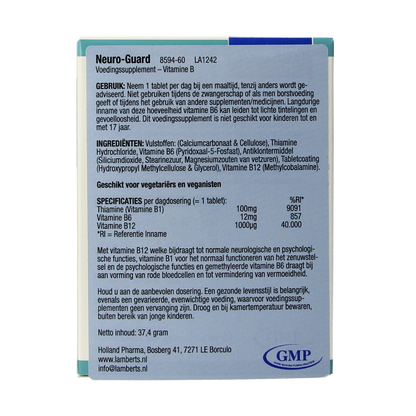 Lamberts Neuro-Guard met vitamine B1, B6 en B12 60.00 Tabletten