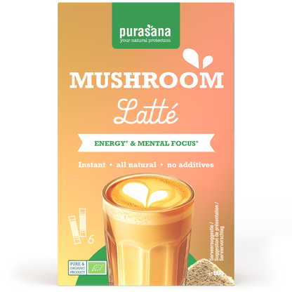 Purasana Instant mushroom latte 6x10g bio 60.00 Gram