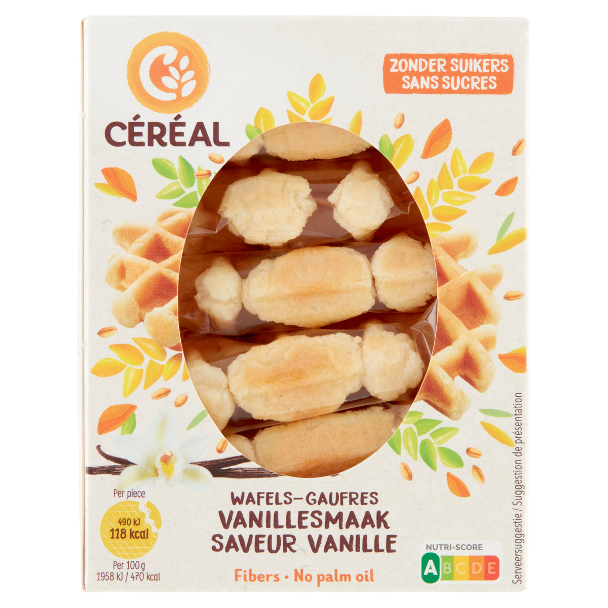 Cereal Zachte vanillewafels zonder suikers 150.00 Gram