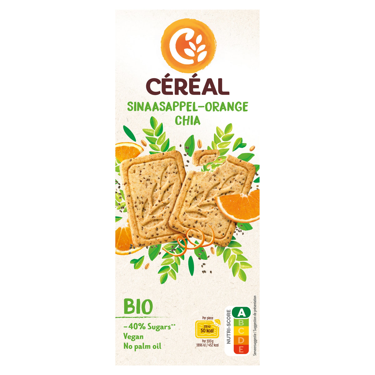 Cereal Koekjes sinaasappel chiazaad bio 132.00 Gram