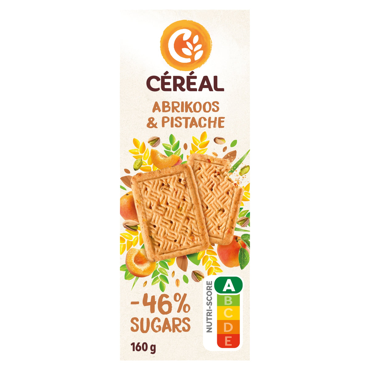 Cereal Koekjes abrikoos-pistache minder suikers 160.00 Gram