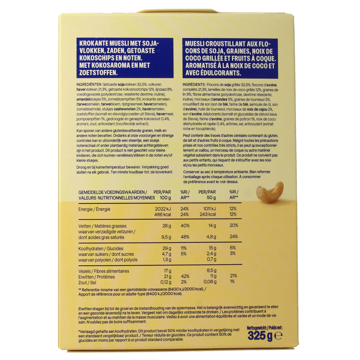 WeCare Lower kcal/carb crunchy muesli 325.00 Gram