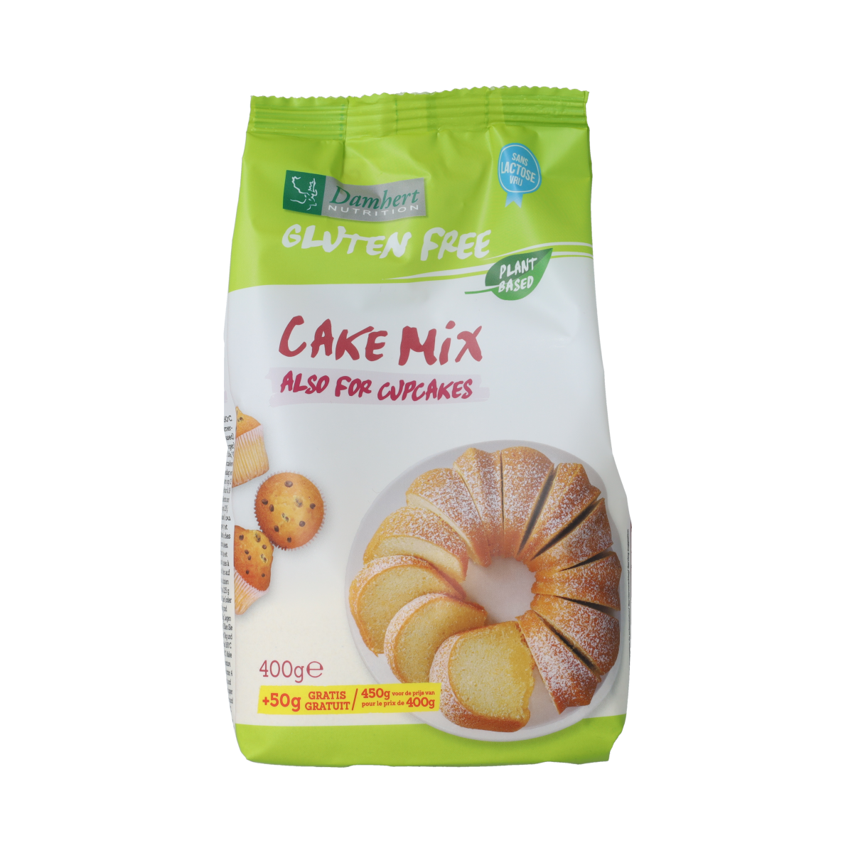 Damhert Cakemix glutenvrij met 50 gram gratis 400.00 Gram