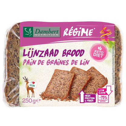 Damhert Lijnzaadbrood low carb 250.00 Gram