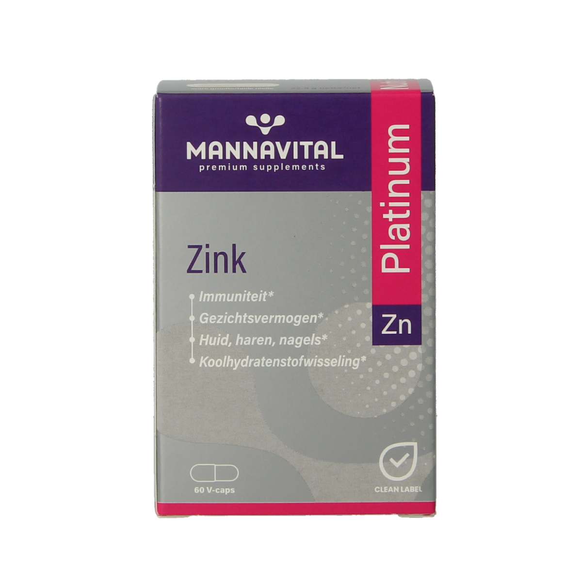 Mannavital Zink platinum 60.00 Vegetarische capsules