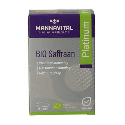 Mannavital Saffraan platinum bio 60.00 Vegetarische capsules