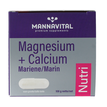 Mannavital Mariene magnesium + calcium platinum 120.00 Vegetarische capsules