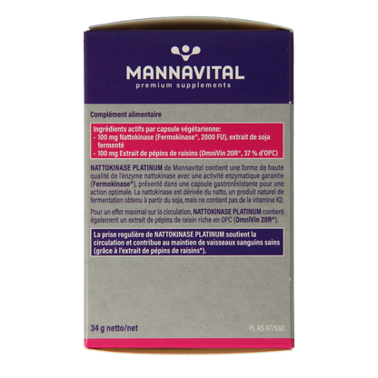 Mannavital Nattokinase platinum 90.00 Vegetarische capsules