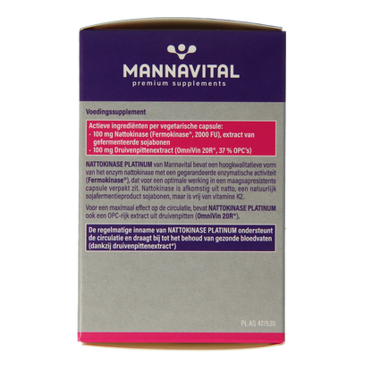Mannavital Nattokinase platinum 90.00 Vegetarische capsules