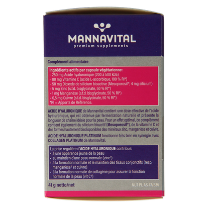 Mannavital Hyaluronzuur platinum 60.00 Capsules