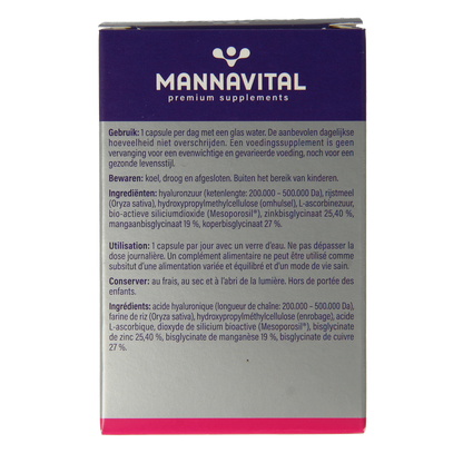 Mannavital Hyaluronzuur platinum 60.00 Capsules