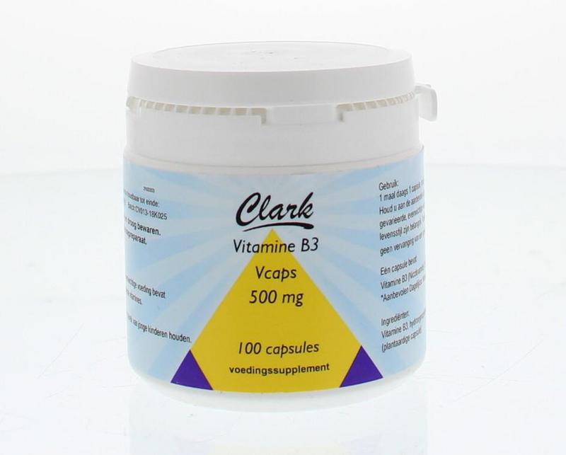 Clark Vitamine B3 nicotinamide 500mg 100.00 Capsules