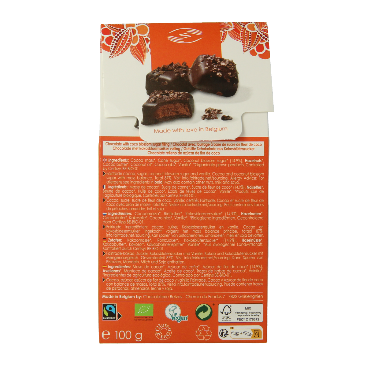 Belvas Brut de noir 82% bio 100.00 Gram