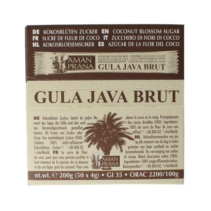 Amanprana Gula java brut stick 50 x 4 gram bio 200.00 Gram