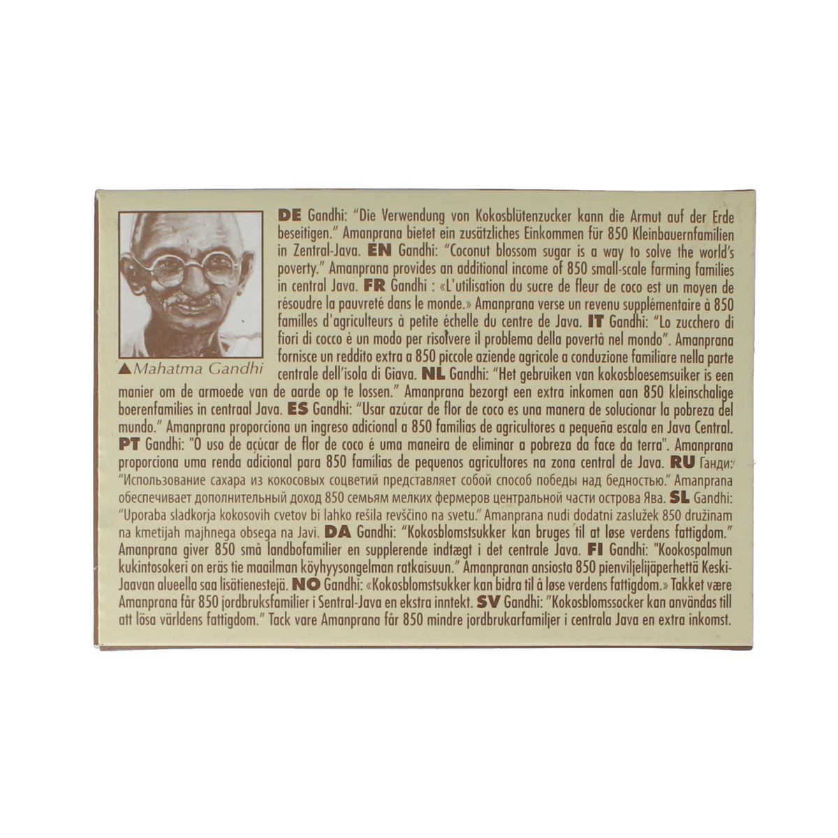 Amanprana Gula java brut stick 50 x 4 gram bio 200.00 Gram