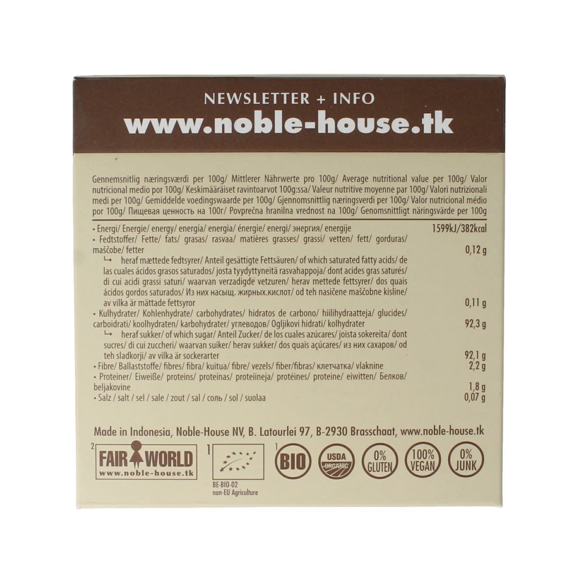 Amanprana Gula java brut stick 50 x 4 gram bio 200.00 Gram