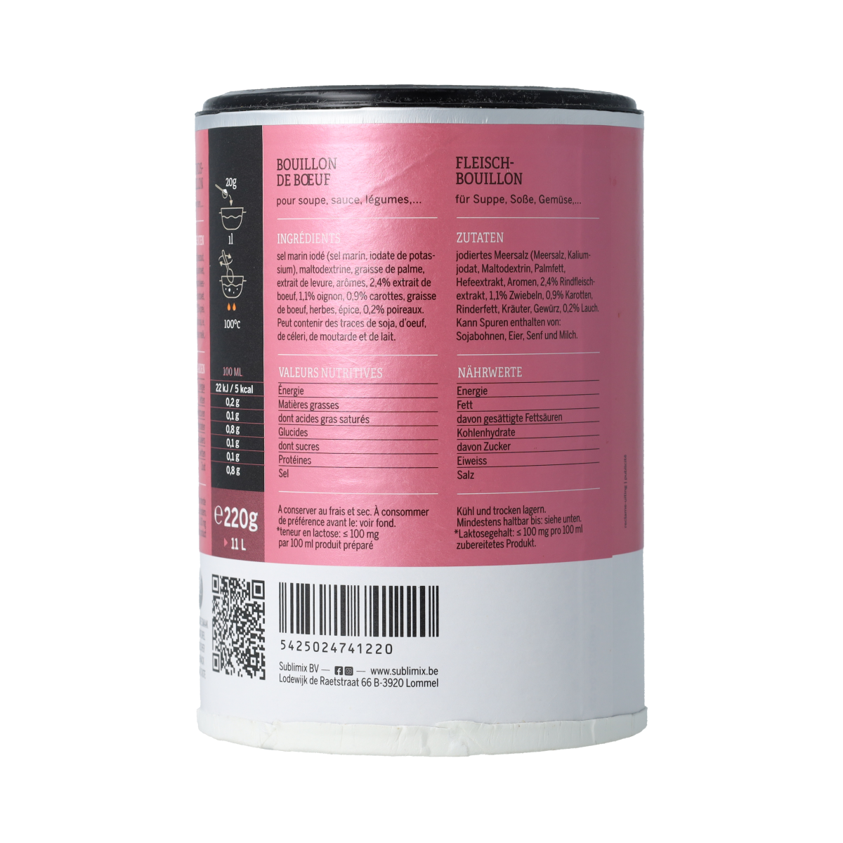 Sublimix Rundvleesbouillon glutenvrij  220.00 Gram