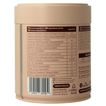 Imby Pet Food  Huid & vacht supplement hond 90.00 Kauwtabletten