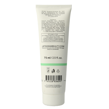Urtekram Tandpasta whitening fresh mint 75.00 Milliliter