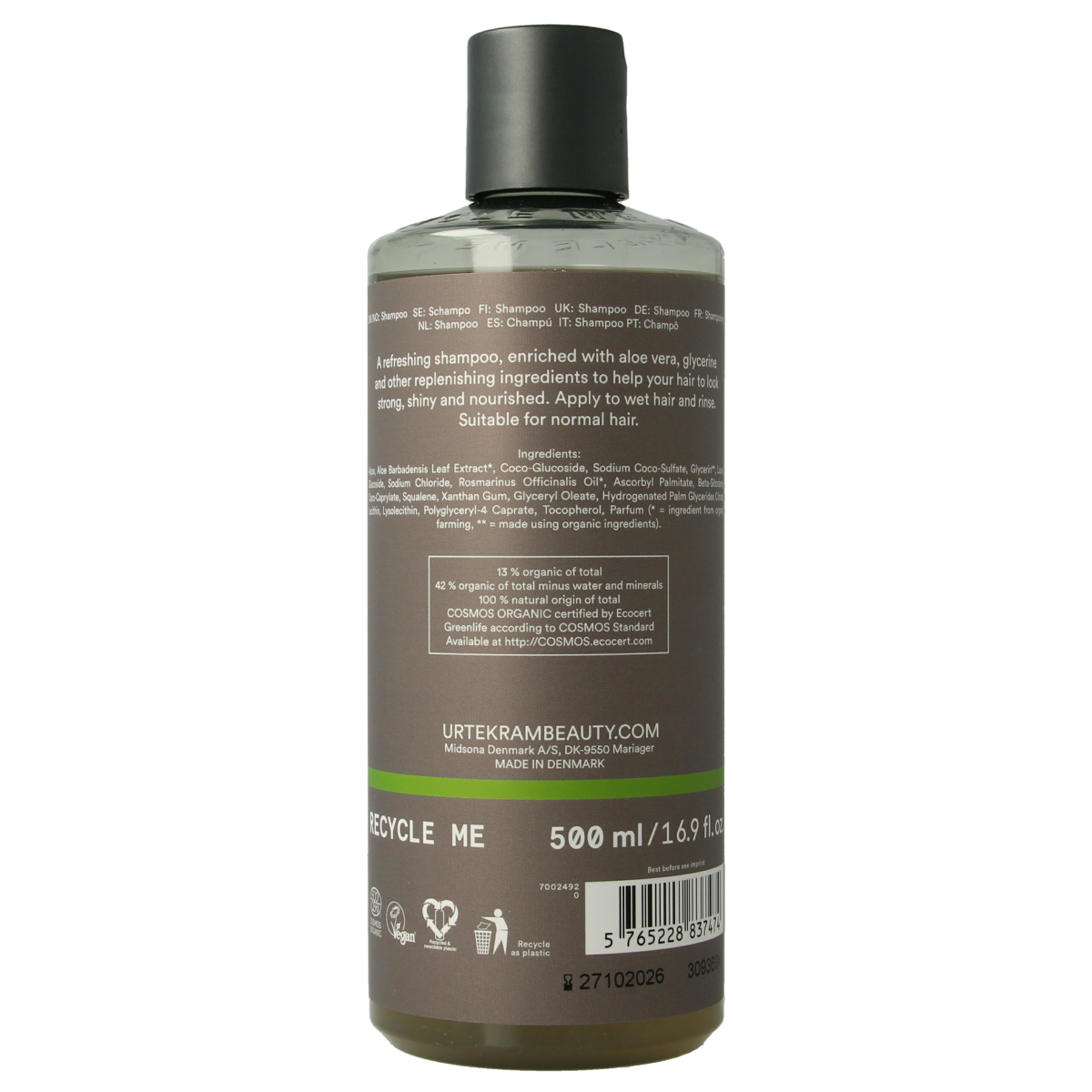 Urtekram Shampoo rozemarijn 500.00 Milliliter
