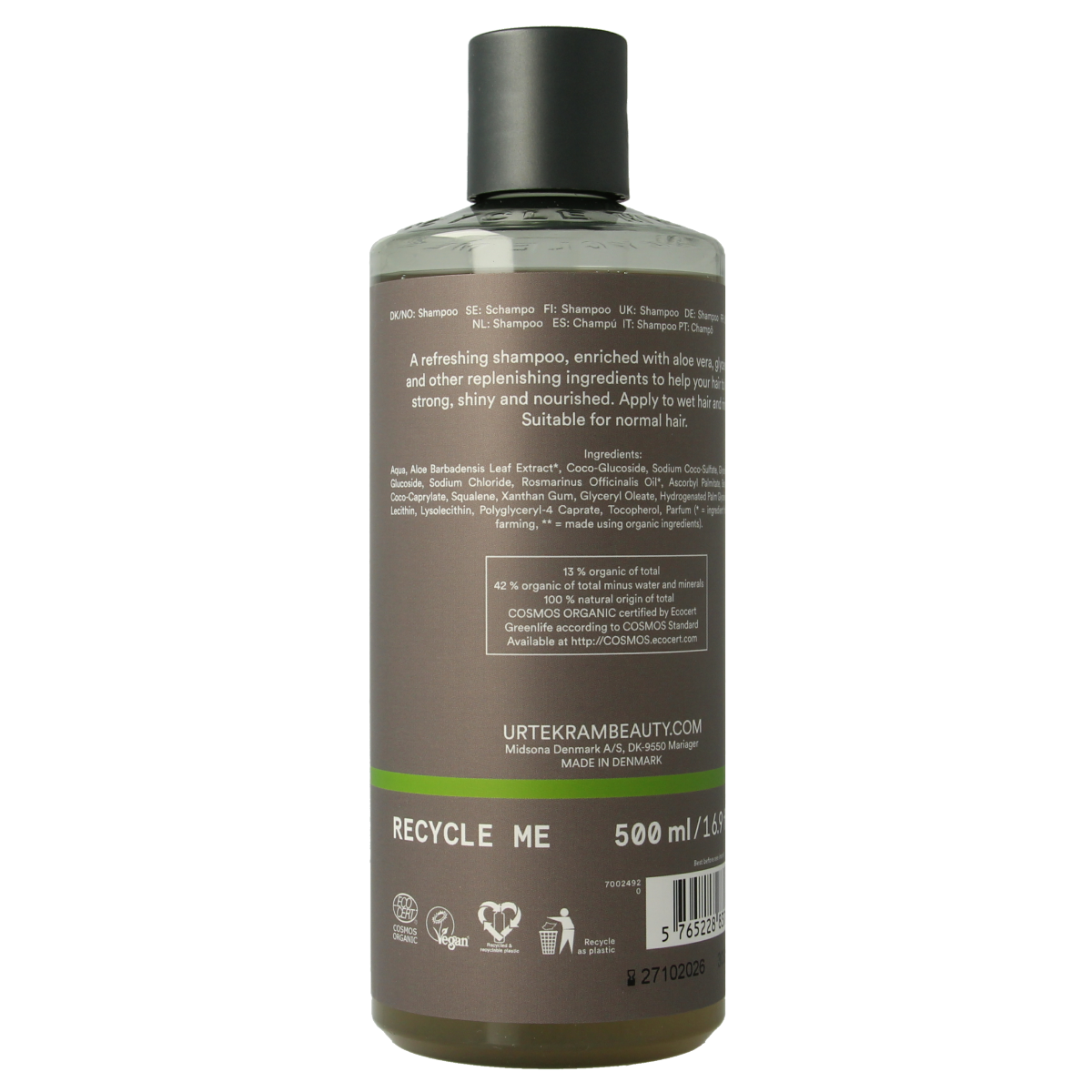 Urtekram Shampoo rozemarijn 500.00 Milliliter
