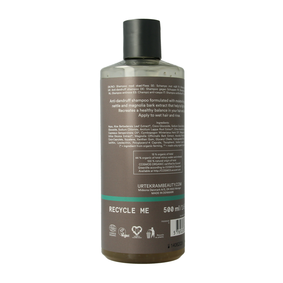 Urtekram Shampoo brandnetel dandruff 500.00 Milliliter