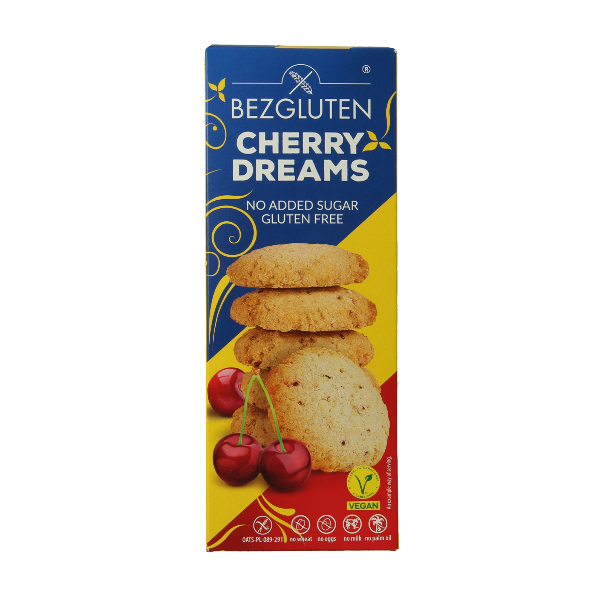 Bezgluten Koekjes kers zonder toegevoegde suiker glutenvrij 110.00 Gram