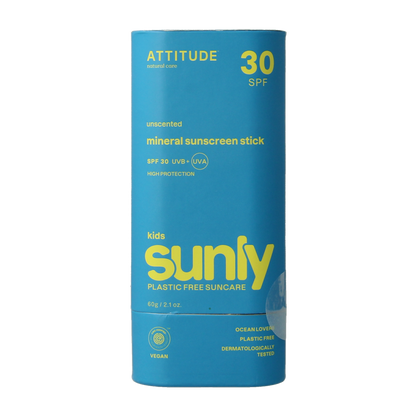 Attitude Sunly zonnebrandstick kids SPF30 60.00 Gram