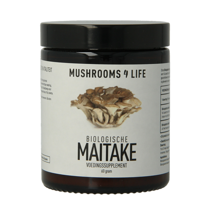 Mushrooms for Life Maitake padddenstoelen poeder bio 60.00 Gram