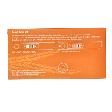 Biocard Coeliakie - gluten overgevoeligheid test 1.00 Stuks