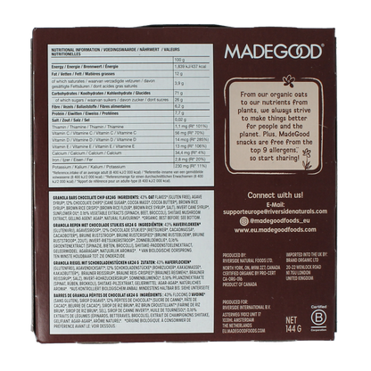 Made Good Granola bar chocolate chip 24 gram bio 6.00 Stuks