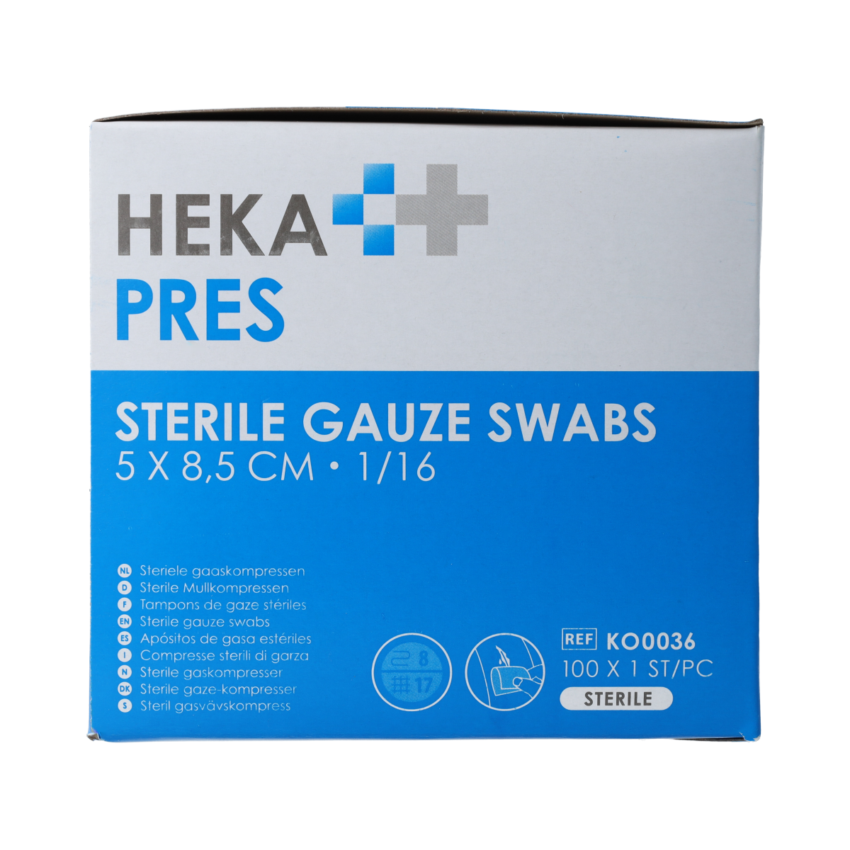 Hekapres Hydrofiel gaaskompres 5x8.5cm 100.00 Stuks