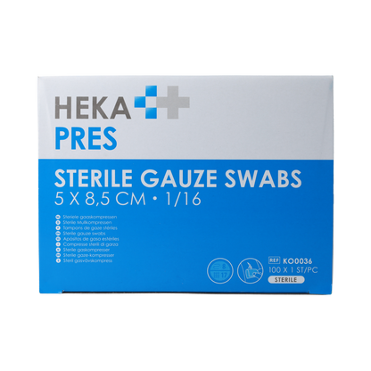 Hekapres Hydrofiel gaaskompres 5x8.5cm 100.00 Stuks