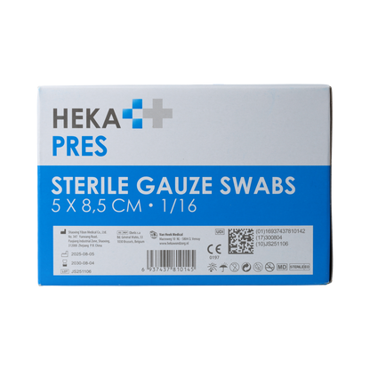 Hekapres Hydrofiel gaaskompres 5x8.5cm 100.00 Stuks