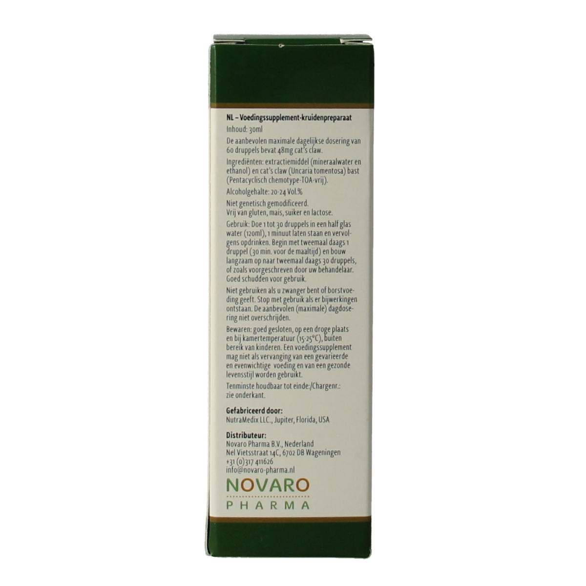 Nutramedix Samento cat's claw TOA vrij 30.00 Milliliter