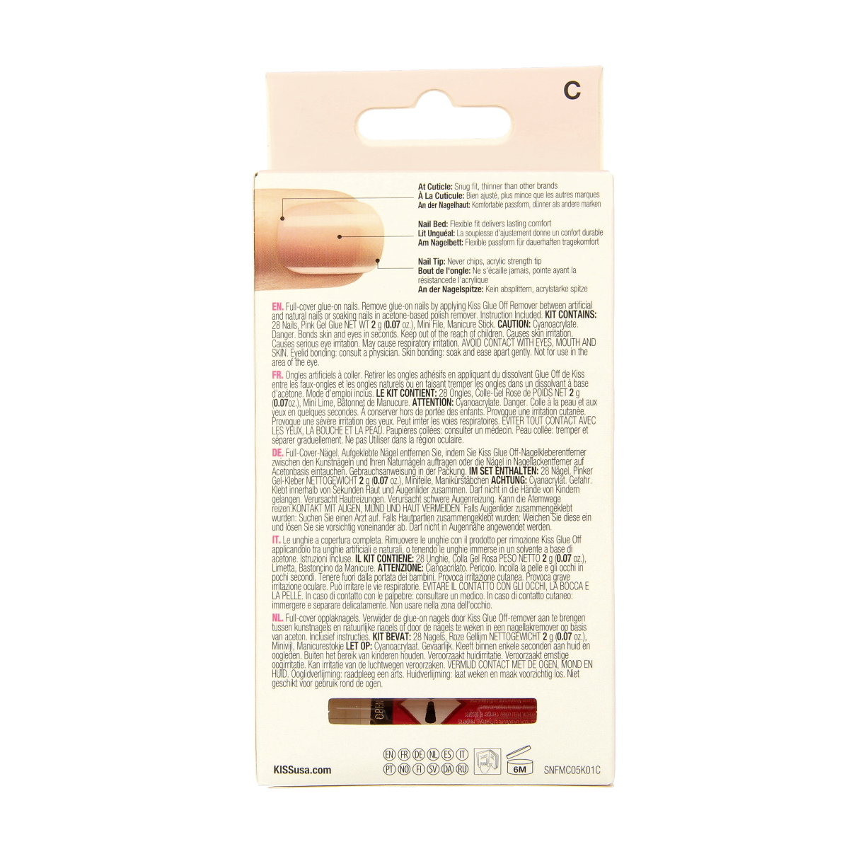 Kiss French nude acrylic nails leilani 1.00 Set