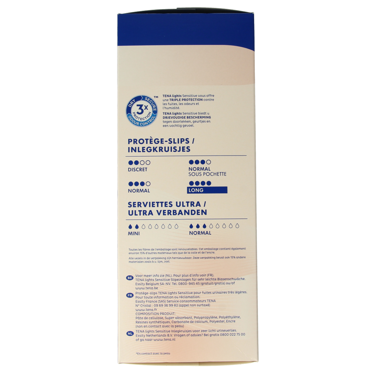 Tena Lights liner long 20.00 Stuks