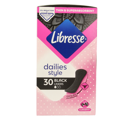Libresse Inlegkruisjes normaal black 30.00 Stuks