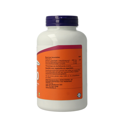 NOW C-500 kauwtabletten sinaasappelsmaak 100.00 Kauwtabletten