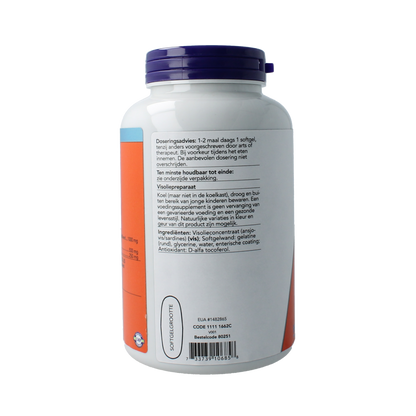NOW Omega 3 extra visolie 500mg 180.00 Softgels