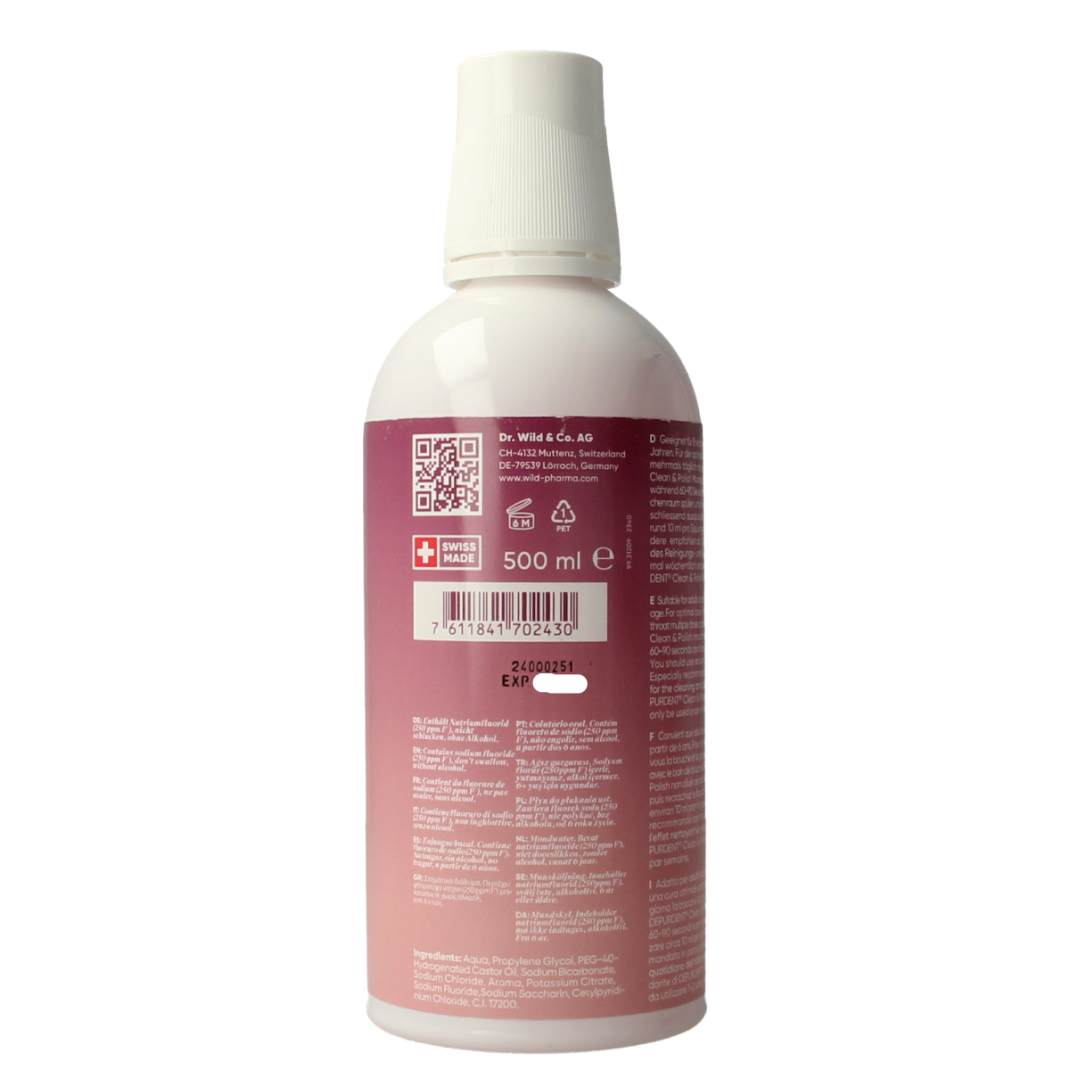 Wild  Depurdent clean & polish mondwater 500.00 Milliliter